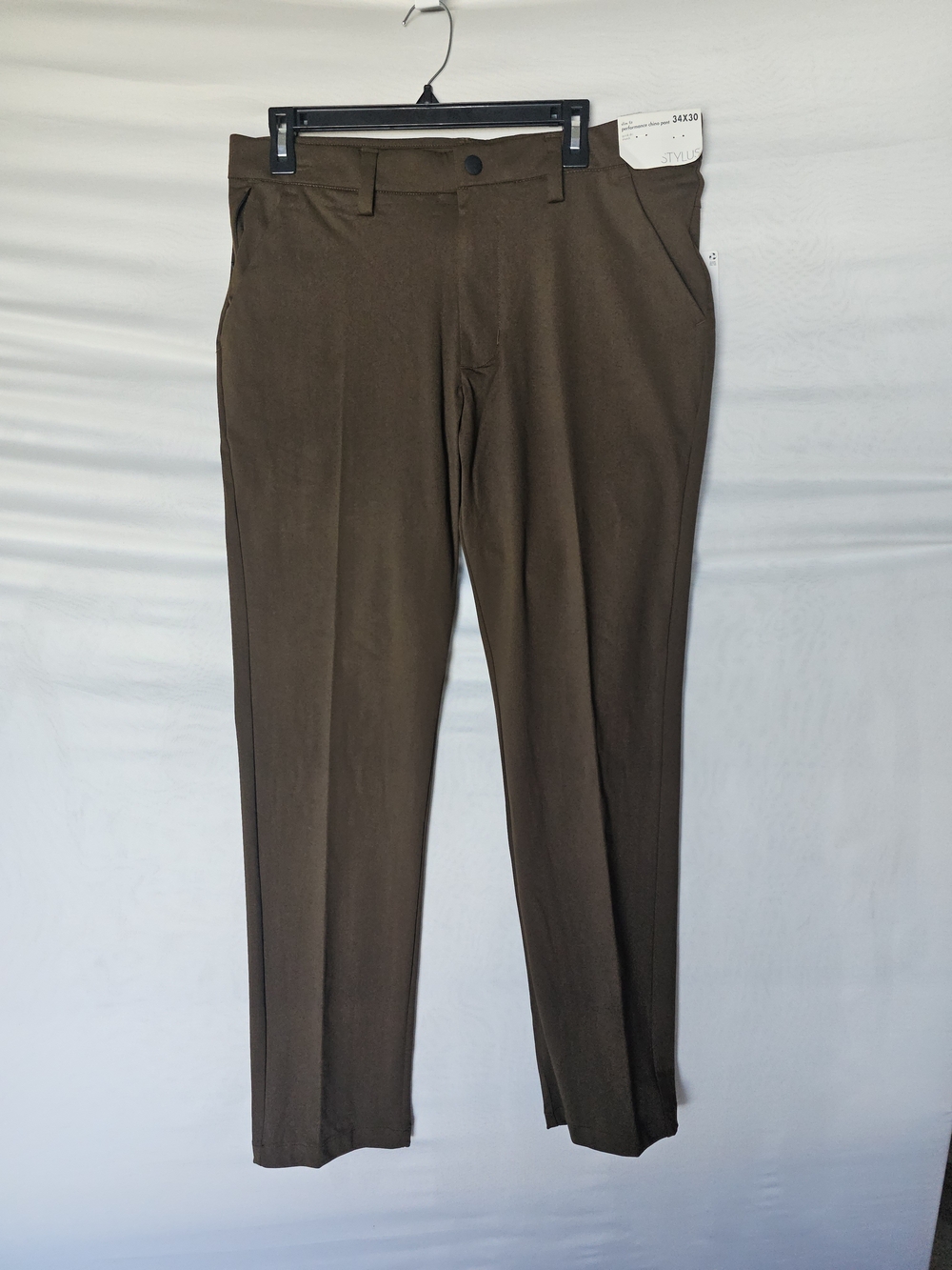 Stylus Slim Fit Performance Chino Pants 34x30 - Brown / Olive NWT